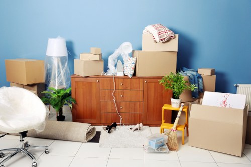 Packaged household items ready for home removals in Kingston