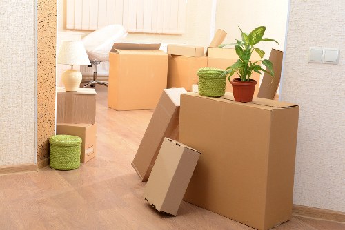 Boxes and furniture being loaded for a Kingston relocation