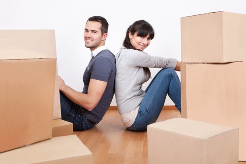 Boxes and household items ready for removal truck hire